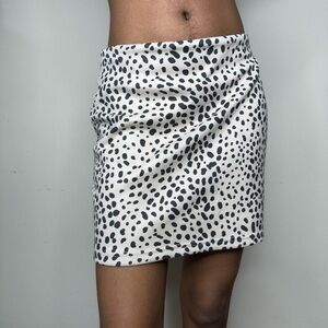 Black and Ivory Cheetah Print Mini Skirt